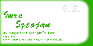 imre sztojan business card